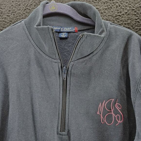 Sport-Tek Womens Quarter Zip Pullover Sweater Grey Size M Cotton Blend - Picture 9 of 12